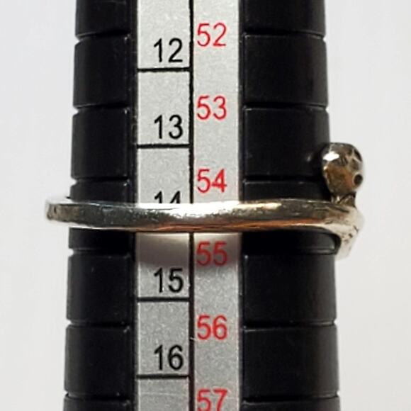 Silver Tone Snake Design Ring Sz 7 Unsigned - Picture 3 of 5